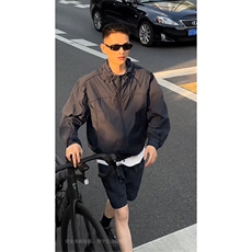 XZ1005-1-TTH541-P上衣95短裤45轻薄款防晒套装情侣款连帽防晒衣，男装防晒衣，星座1005-1