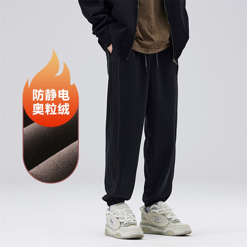 A178-16883AP80秋冬季加绒束脚裤弹力休闲卫裤,男装休闲裤,电商A178-1