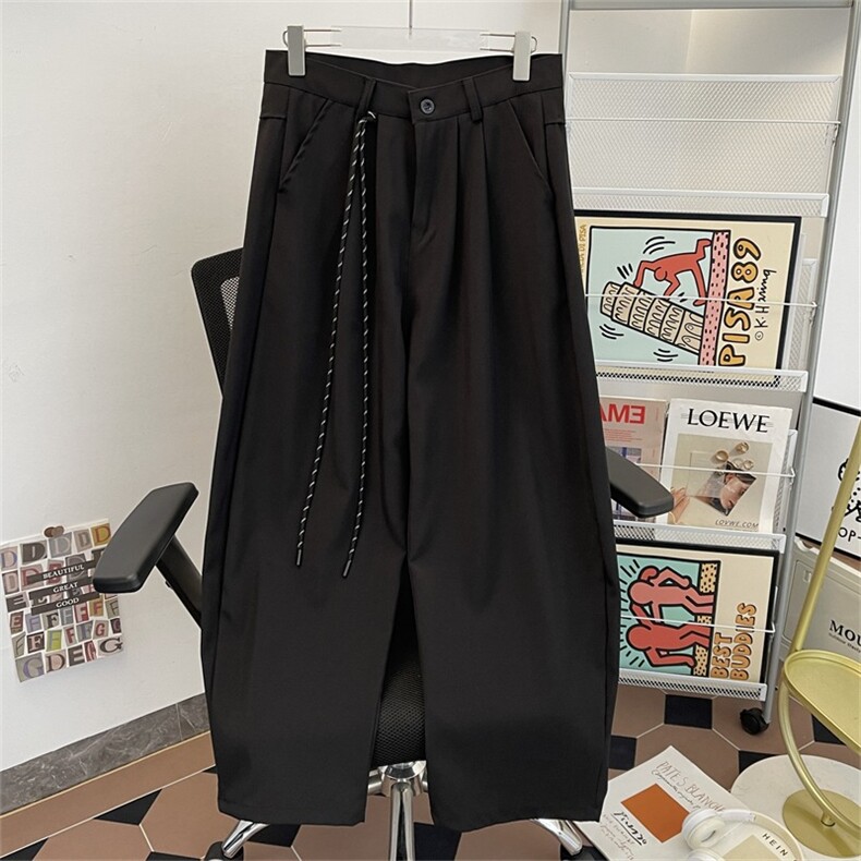 弯刀西裤男女直筒宽松潮牌阔腿休闲长裤3630P45，男装西裤，星座410-2