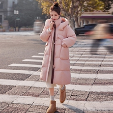 长款羽绒服女2024年冬季新款女装高端过膝白鸭绒加厚保暖外套，女装羽绒服，慧尚依恋