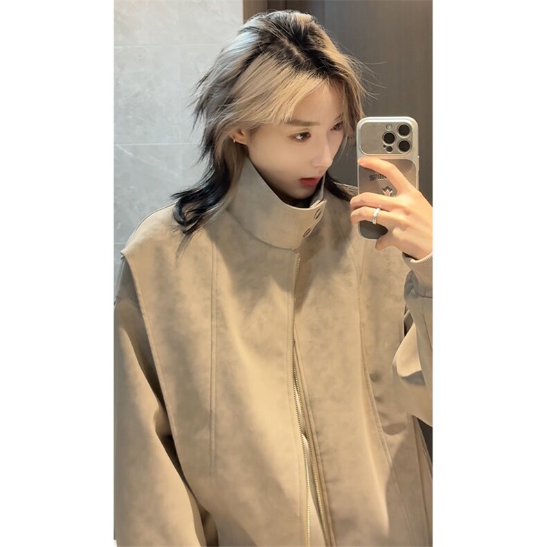 春季扎染拼接皮衣美式复古外套男痞帅夹克男女C64137-TP65不,男装夹克,电商A102
