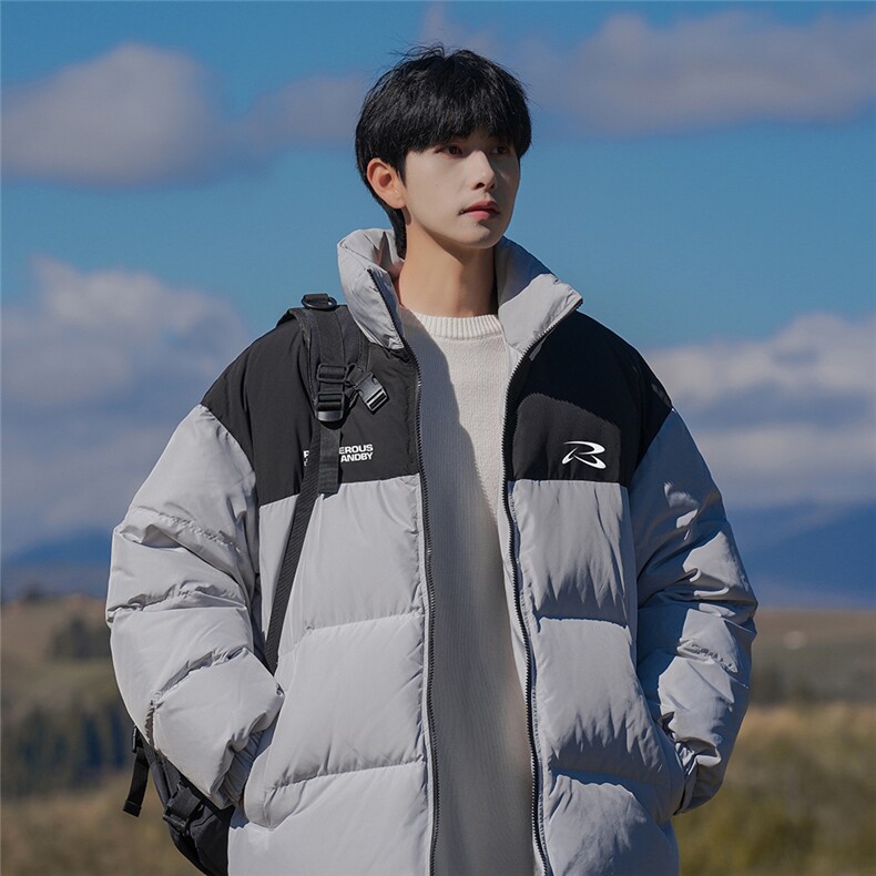 山系港风字母印花时尚宽松休闲立领棉服A247-MY82535特批85控138,男装棉衣,电商A247