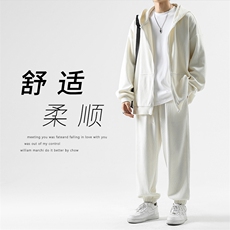 美式重磅条绒开衫外套纯色百搭垂顺束脚休闲裤-TZ850特批117，男装休闲套装，星座718