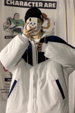 港风冬季宽松百搭冲锋棉衣男连帽棉服男外套7786P60控98，男装棉衣，星座226-1