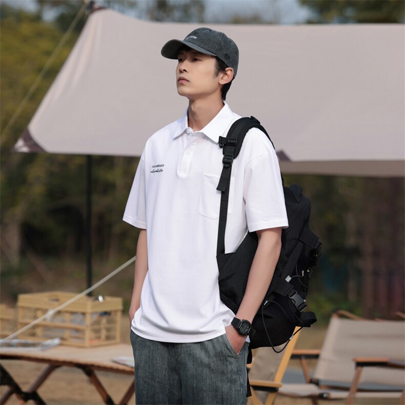 美式夏季新款Polo衫男士半袖日系潮牌男装宽松短袖t恤PL143-P45,男装Polo衫,星座1109-1