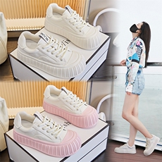 真皮小白鞋女2024春季新款休闲板鞋女厚底饼干鞋时尚百搭运动女鞋，女鞋休闲鞋，电商A223