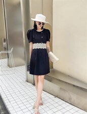 镂空花边拼接连衣裙，女装连衣裙，天使公主