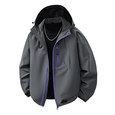 秋季防水冲锋衣男连帽情侣款夹克休闲外套潮上衣A266-JK8012-P60，男装夹克，电商A266