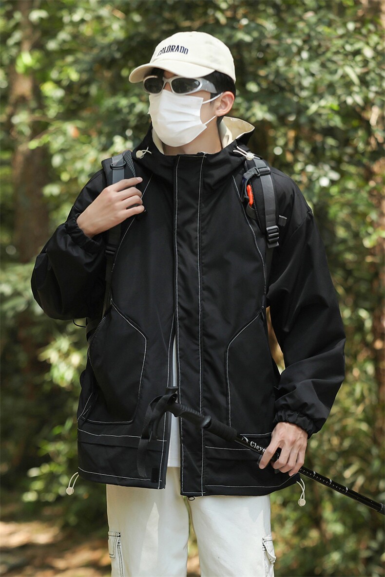 潮流宽松休闲外套百搭连帽夹克A161-8818-P78,男装夹克,电商A161