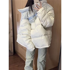 2025冬季新款小香风ins拼接棉服外套学生宽松加厚防风休闲面包服，男装棉衣，星座506A