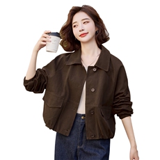 红色工装牛仔外套女短款夹克衫上衣欧货潮秋装2024年新款欧洲站，女装短外套，米雪儿