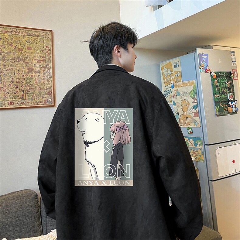 麂皮绒夹克男大码立领褂子外套JK85365-P68 加绒款-P78图片