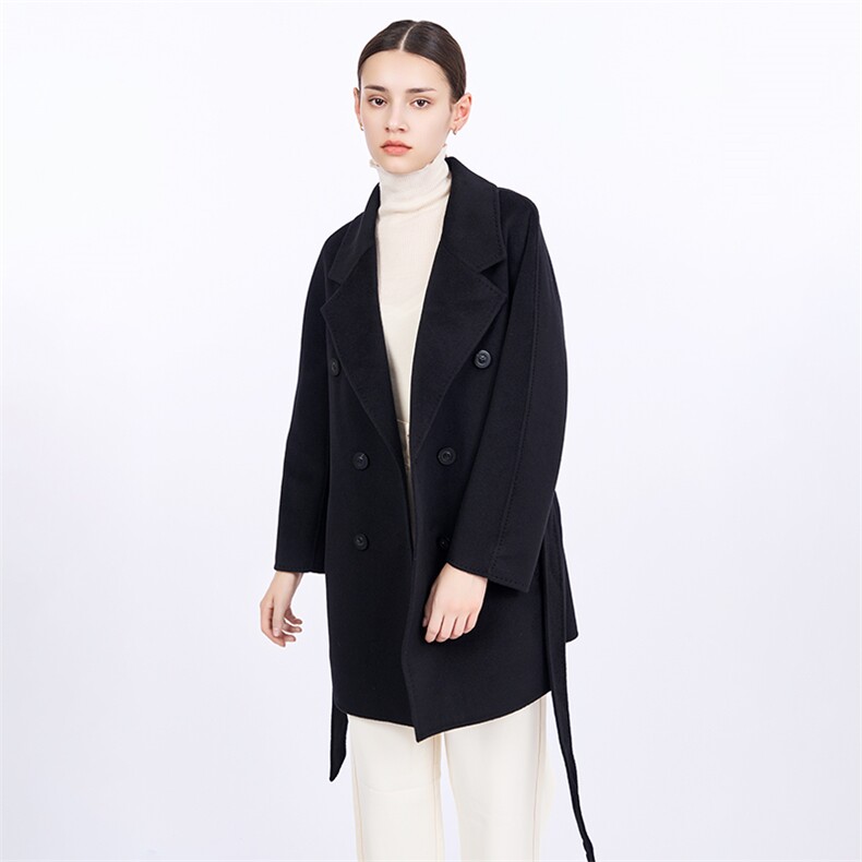 简约时尚羊绒大衣女秋冬新款宽松中短款外套，女装羊绒大衣，星纬羊绒