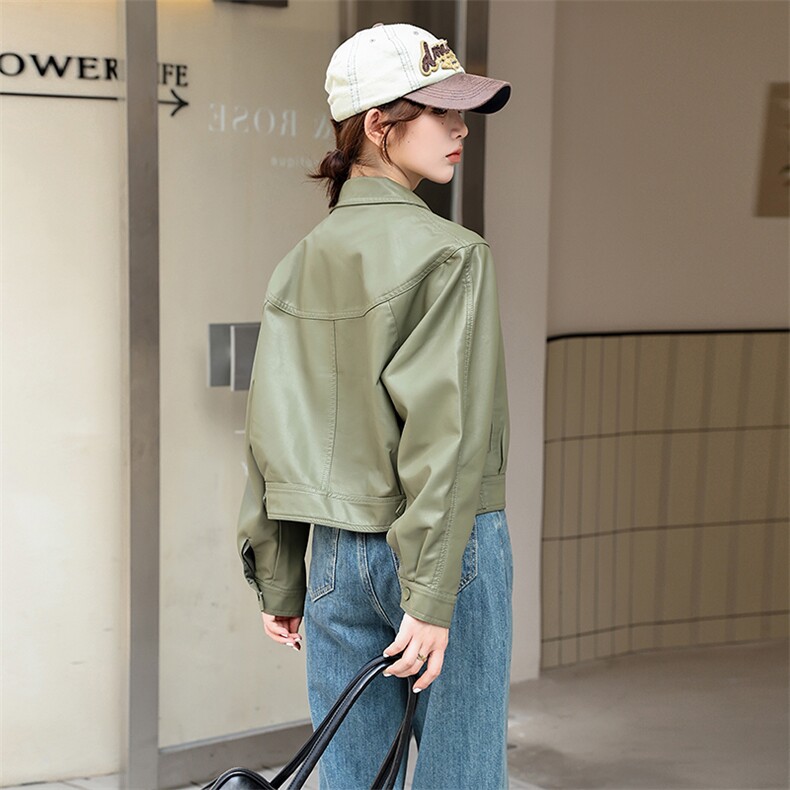 2024春装新款甜酷炸街气质感皮衣夹克,女装皮衣,美拉德工厂直营店
