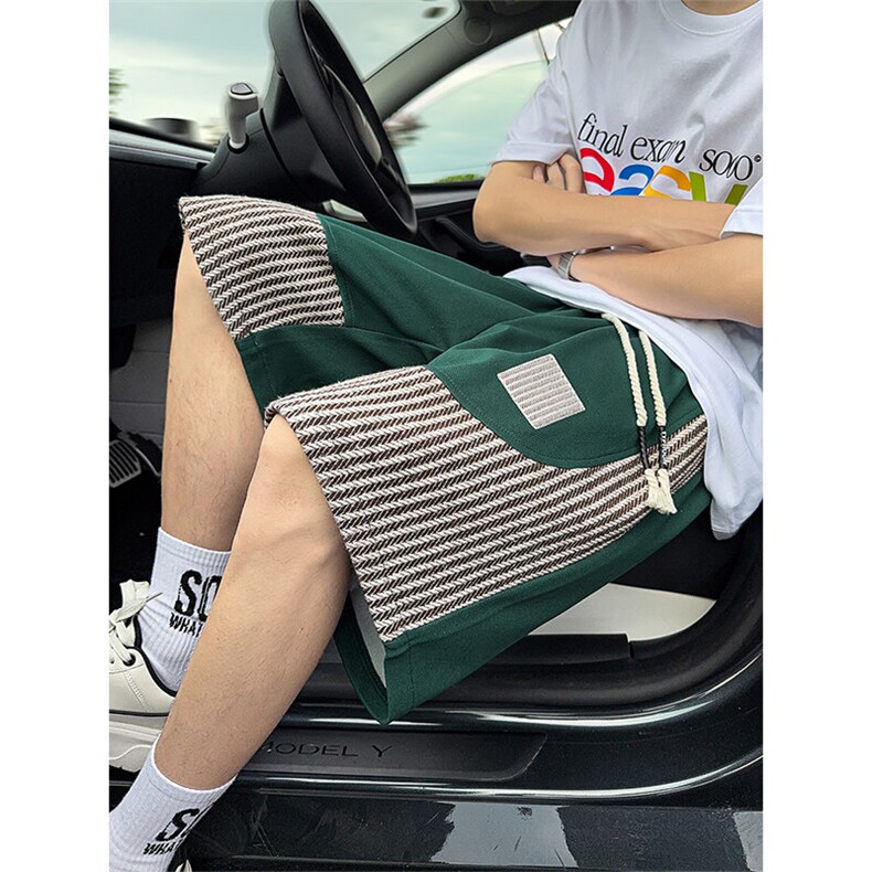 短裤男夏季美式复古拼接五分裤潮牌宽松大码XZ102B-1DK2510P30,男装牛仔裤,星座102B-1