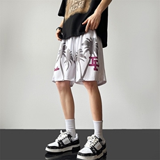 沙滩短裤男韩版潮流印花高街2023夏新款ins宽松五分裤K3960-P24，男装休闲裤，星座412-3