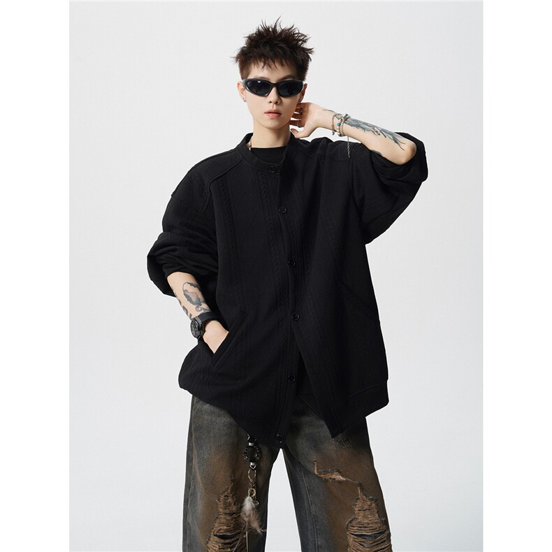 【叠穿内搭神器】WY5533-P50特控887142-P33特大码提花开衫针织,男装卫衣,电商D232