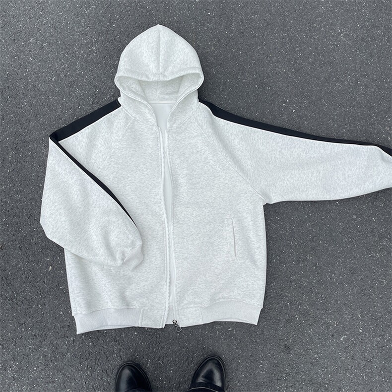 重磅拼色男女连帽卫衣特P60M-3XL,男装卫衣,电商B325
