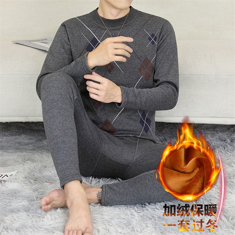 秋冬保暖内衣男士半高领秋衣秋裤休闲保暖套装310B-3-TZ5008-P60,男装棉衣,星座310B-3