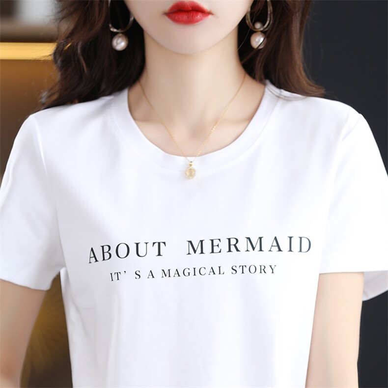 通勤百搭100%纯棉圆领短袖女款2025夏季新款修身显瘦T恤，女装T恤，暖烁羊绒