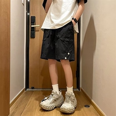 夏季新款潮牌百搭阔腿五分裤日系复古纯色工装短裤男K7079-P28，男装休闲裤，星座512-4