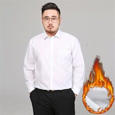 S-8XL冬季男士加绒加厚保暖长袖衬衫商务衬衣加肥加大码1561款，男装衬衫，星座802