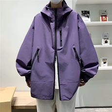 美式冲锋衣夹克男韩版潮流连帽帅气2024冬季新款ins外套W5421-P60，男装夹克，星座412-2