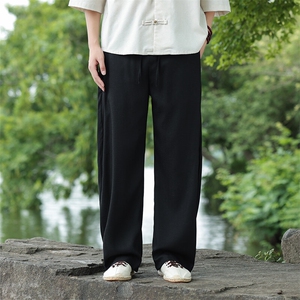 新风亚麻松弛感休闲直筒裤 星座815-8607p75图片