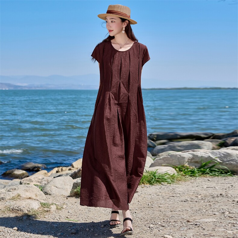 【夏季女装新款】大量现货度假文艺风长款连衣裙图片