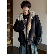 毛领座山雕外套男款冬装加厚痞帅棉服连帽复古保暖棉衣MY1081，男装棉衣，星座1116A（原606A-3）
