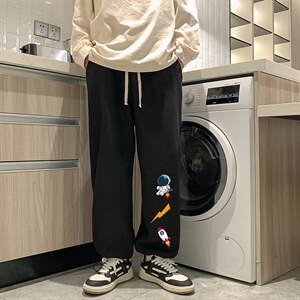 华夫格运动裤男大码抽绳休闲裤卫裤 HK78165-P35 加绒款P45图片