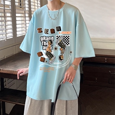 华夫格t恤男短袖男大码五分袖酒店风HT73282-P22，男装T恤，电商A040