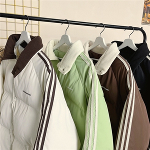 主推 港风 摇粒绒拼接情侣装棉衣宽松棉服男女冬装外套G1072 P118图片