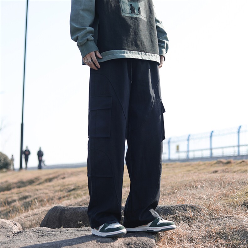 美式复古高街工装裤男直筒阔腿休闲裤春季时尚潮流长裤K087-P43,男装休闲裤,星座308B-1