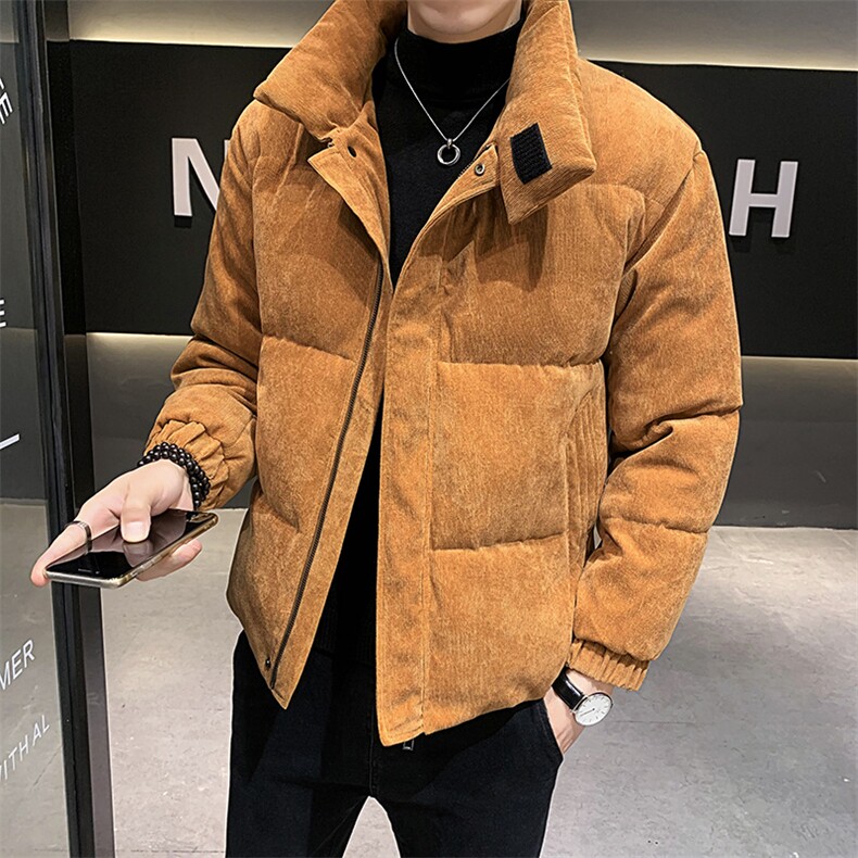 2023冬季新款男装灯芯绒修身棉衣加厚加大面包服棉衣外套,男装棉衣,电商B248