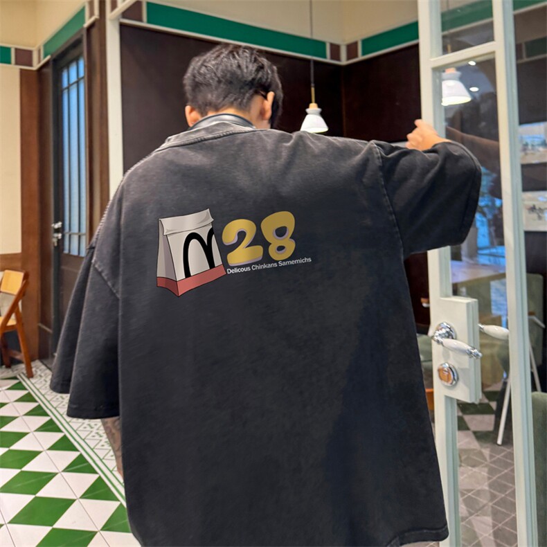 直播品质240克重磅水洗做旧短袖t恤男女SDX180-特P25控48,男装T恤,电商B367