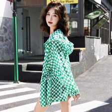 2837棋盘格休闲防晒衣夏季新款RF2C290-8801#-P85-K138，女装防晒衣，蝶眷