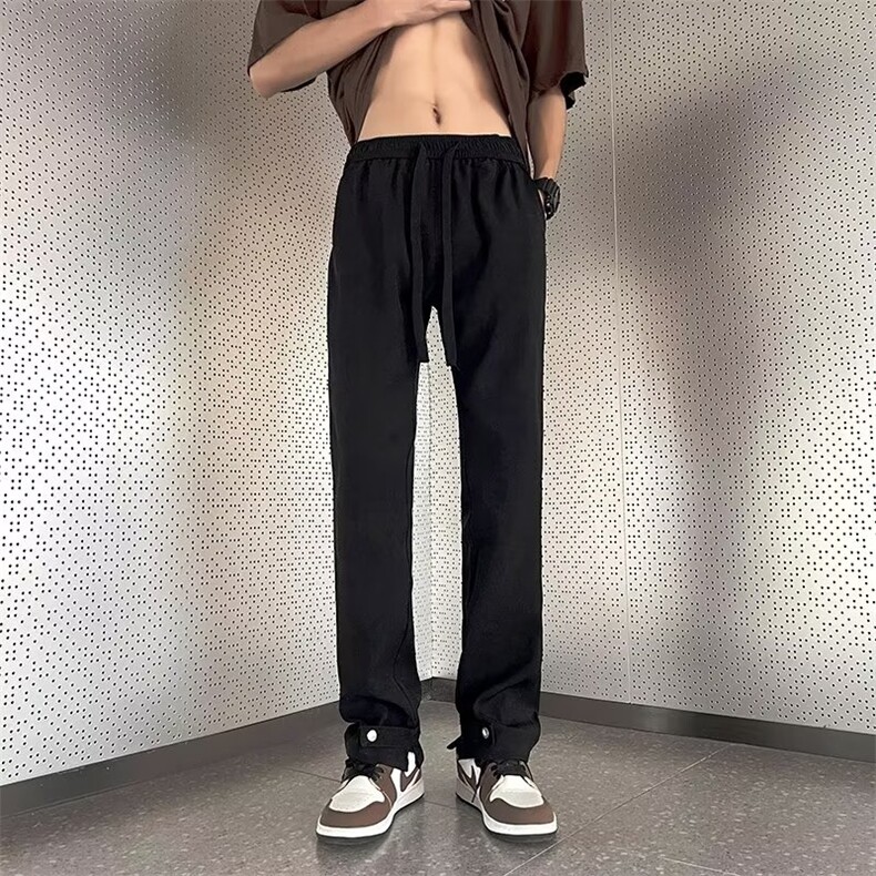 长裤新款气质男时尚潮牌百搭简约夏季休闲裤日常阔腿裤B301/P38图片
