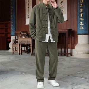 男士外套灯芯绒夹克套装盘扣立领风 XZ1512-2501套装-P110图片