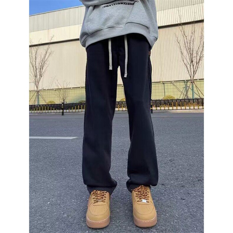 网络图现货美式vibe高街重磅直筒条纹阔腿运动休闲卫裤JC9-P35,男装休闲裤,星座715-7