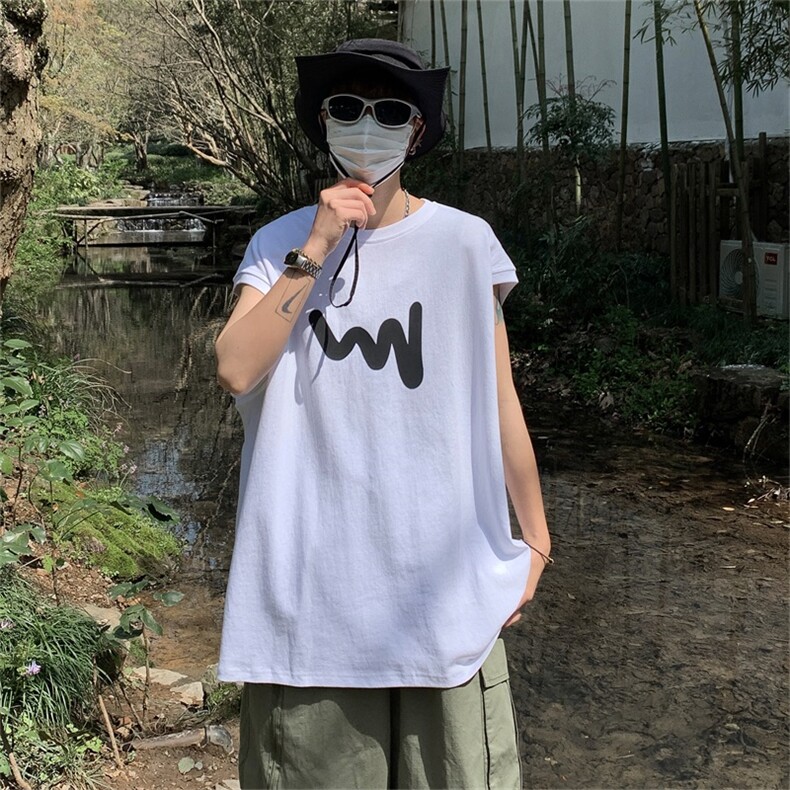 电商DSA028-BXFB2301 棉 P25 夏季新款印花背心休闲圆领男图片