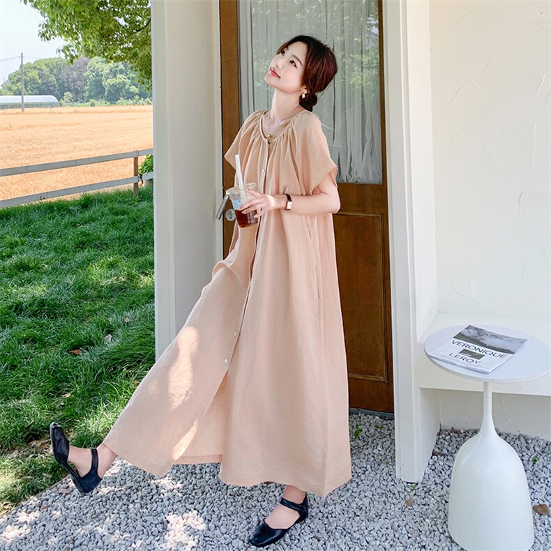 夏季韩版泡泡袖皱褶设计连衣裙5091P135K208,女装连衣裙,维壹
