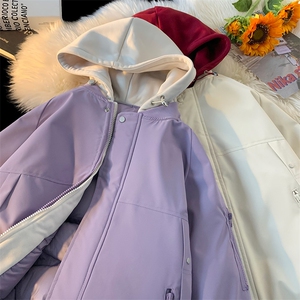 毛毯风美式假两件棉服外套男2026秋冬宽松棉衣夹克 A436-2583-P95图片