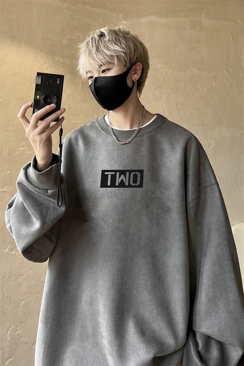 量大优可提供视频麂皮绒卫衣圆领HD019-1-LPYL4122-P30,男装卫衣,电商019-1
