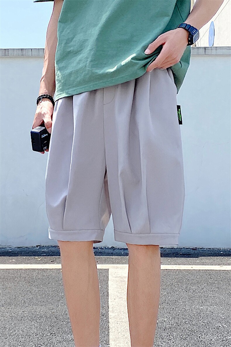 冰丝加大码港风男士五分休闲裤百搭潮流宽松休闲A125-6601-P20,男装休闲裤,电商A125