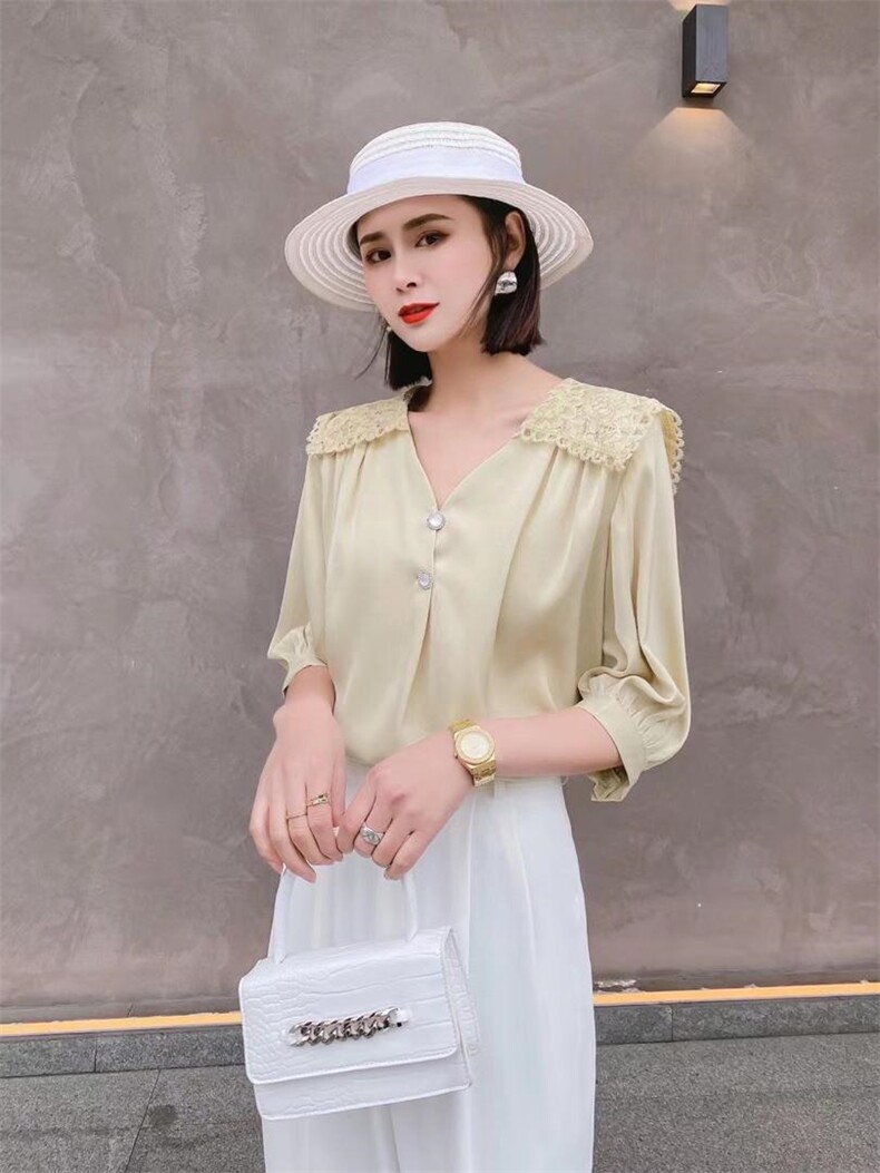 夏季新款娃娃领小衫,女装,TerreBleue