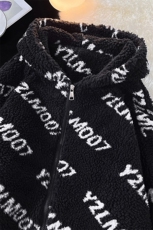 1平铺定制LOGO羊羔毛棉衣大码M-5XL连帽棉衣外套男78710P105控148，男装棉衣，星座226-2