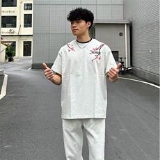 万针全刺绣工艺抖音得物高品质260克重磅纯棉双纱美式高街短袖T恤，男装T恤，电商A486