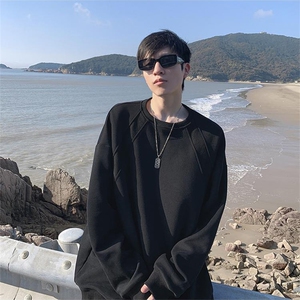 抖音得物高品质二开26春装美式高街重磅结构螺纹拼接圆领卫衣X095图片