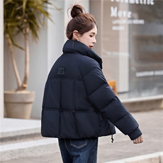 现货！无帽立领时尚白鸭绒羽绒服女小个子加厚保暖冬装上衣，女装羽绒服，沐七七